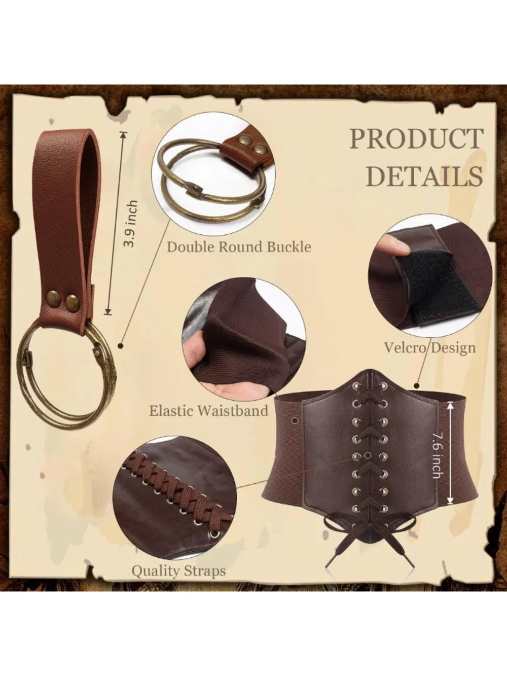 Medieval Corset Belt Pouch Fanny Pack Waist Bag for Phone & Costume Accessories